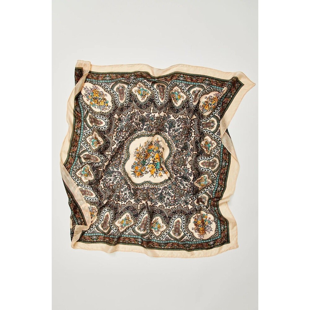 Free People So Silk Printed Bandana Scarf Tube Top Belt Paisley Wrap OS 291504